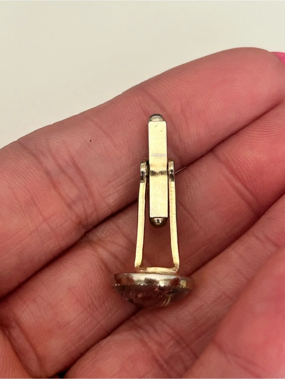 Reverse painted glass Horse head cuff links
